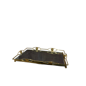 Premium Vintage-Style Gold Woven Metal Tray