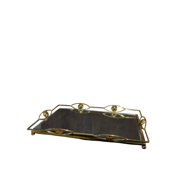 Premium Vintage-Style Gold Woven Metal Tray