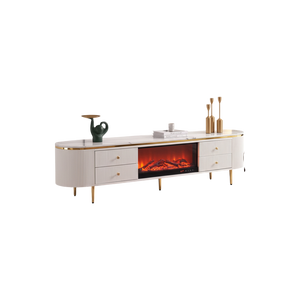 Modern Simulated TV Console with High-Quality Imported Fireplace