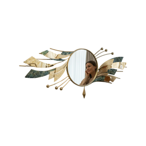 Luxury Gold-Toned Stainless Steel Wall Motive Mirror