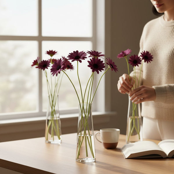 Elegant Garden Touch Artificial Floral Decor (4 Sticks in Vase)