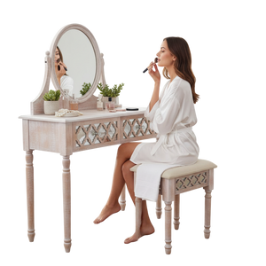 Luxury Heritage MDF Dressing Table with Chair
