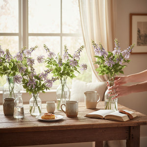 Nature Style Artificial Floral Arrangement (5 Sticks in Vase)
