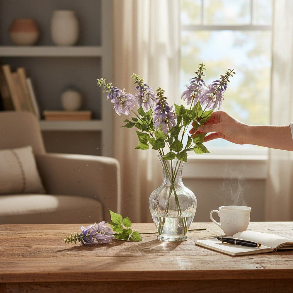 Nature Style Artificial Floral Arrangement (5 Sticks in Vase)