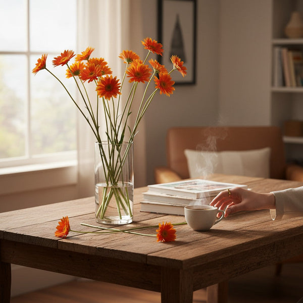 Elegant Tabletop Floral Vase Decor (5 Sticks in Vase)