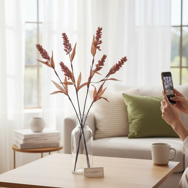 Stylish Artificial Flower Vase Arrangement (2 Sticks in Vase)