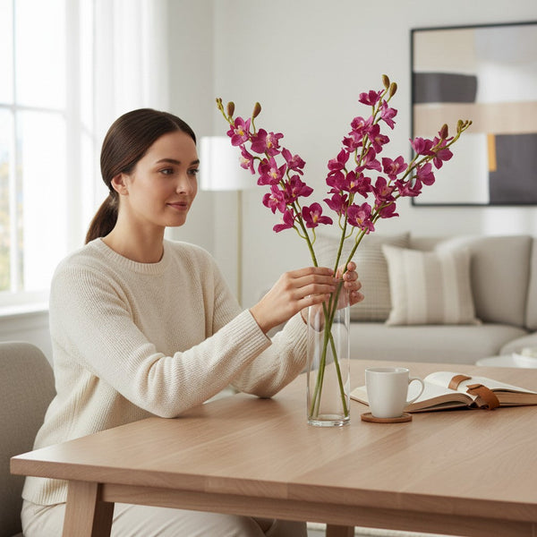Timeless Bloom Artificial Floral Arrangement (5 Sticks in Vase)