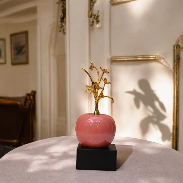 Blush Bloom Pink Apple Ceramic Ornament