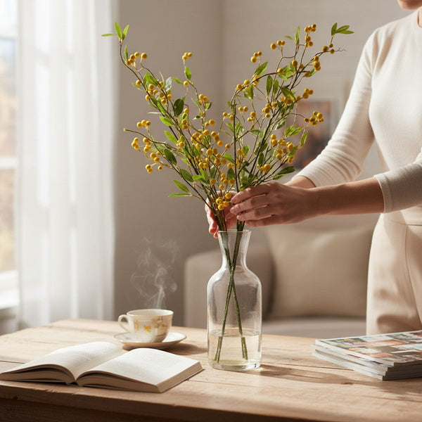 Elegant Bloom Table Vase Arrangement (4 Sticks in Vase)