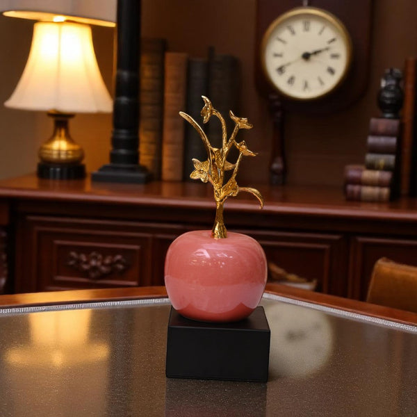 Blush Bloom Pink Apple Ceramic Ornament