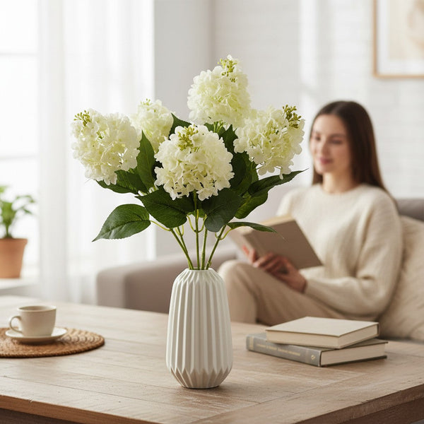 Premium Garden Style Artificial Flower   (4 Sticks in Vase)