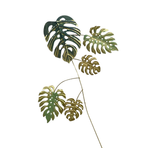 Metallic Green Leaf Wall Art