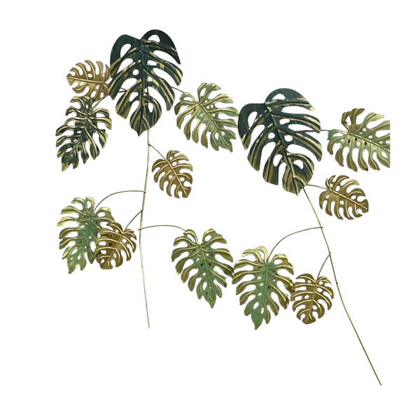 Metallic Green Leaf Wall Art