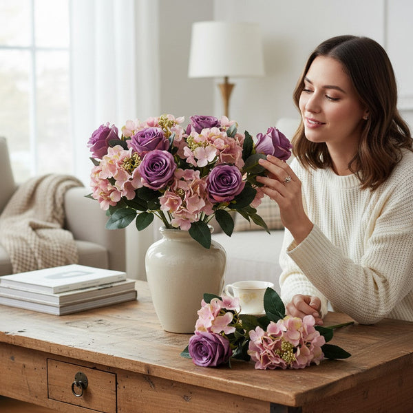 Refined Bloom Home Décor Arrangement  (2 Bunches in Vase)