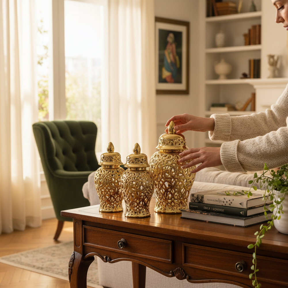 Royal Heritage Pure Gold Ginger Jars