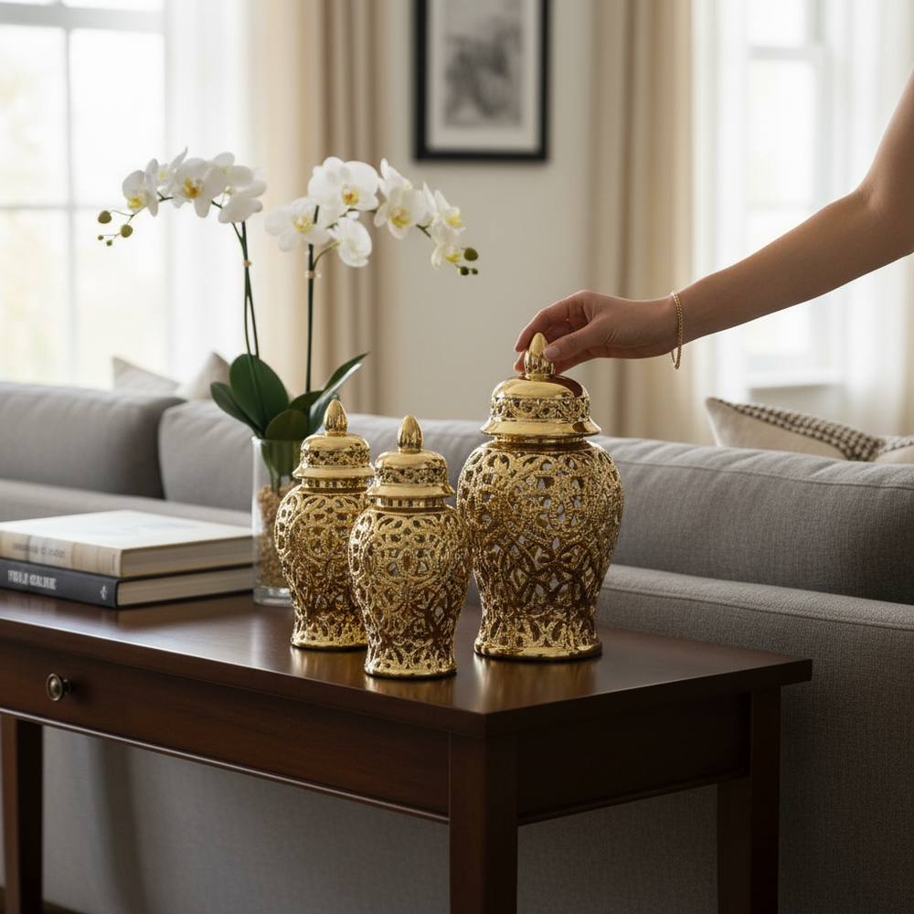 Royal Heritage Pure Gold Ginger Jars