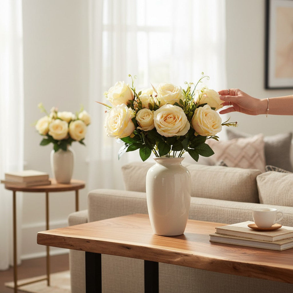 Modern Neo Roses Floral Decor (3 Sticks in Vase)