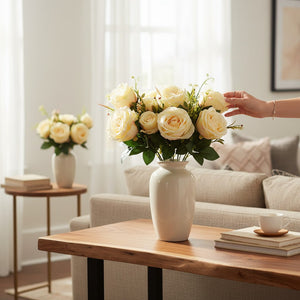 Modern Neo Roses Floral Decor (3 Sticks in Vase)