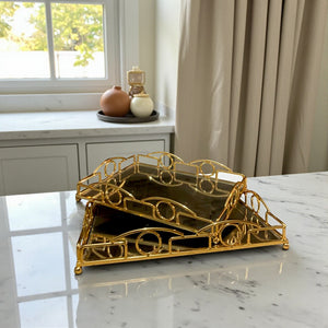 Brass Mesh Rectangular Tray