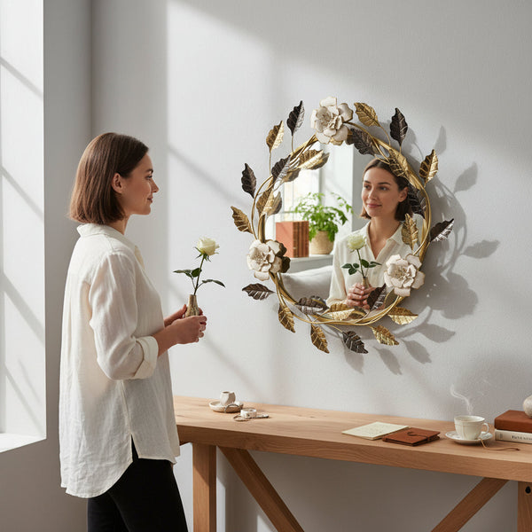Premium Stainless Steel Round Wall Mirror