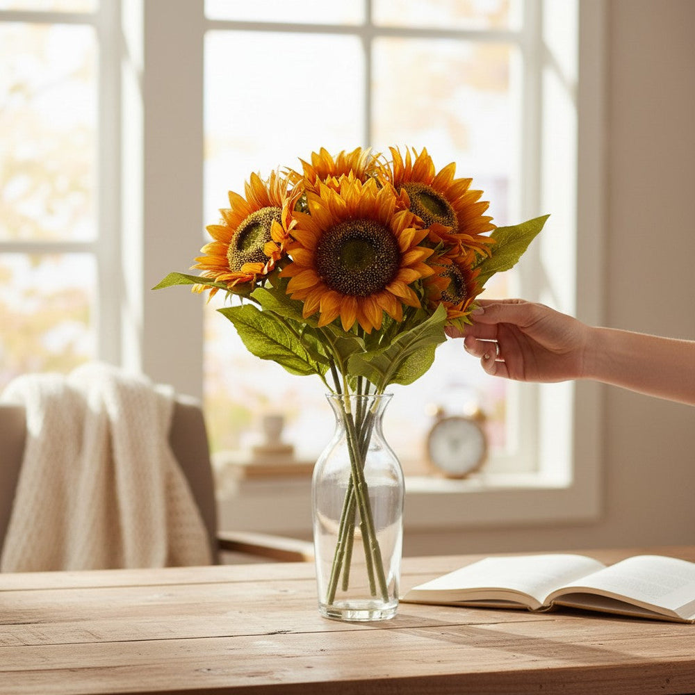 Metro Bloom Sunflower Decorative Arrangement (1 Bunch in Vase)