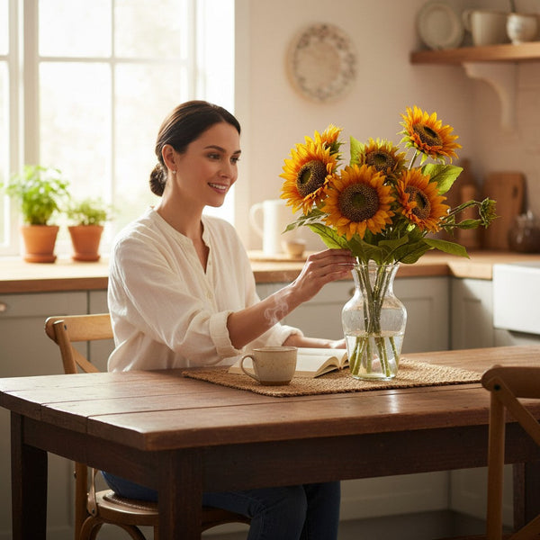 Metro Bloom Sunflower Decorative Arrangement (1 Bunch in Vase)