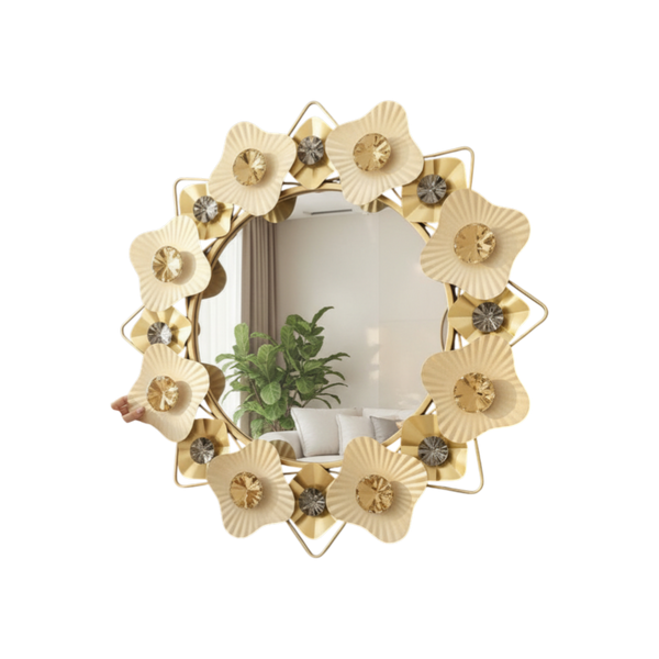 Luxury Brushed Stainless Steel Round Wall Mirror