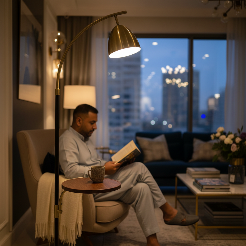 Nova Shine Metallic Table Floor Lamp