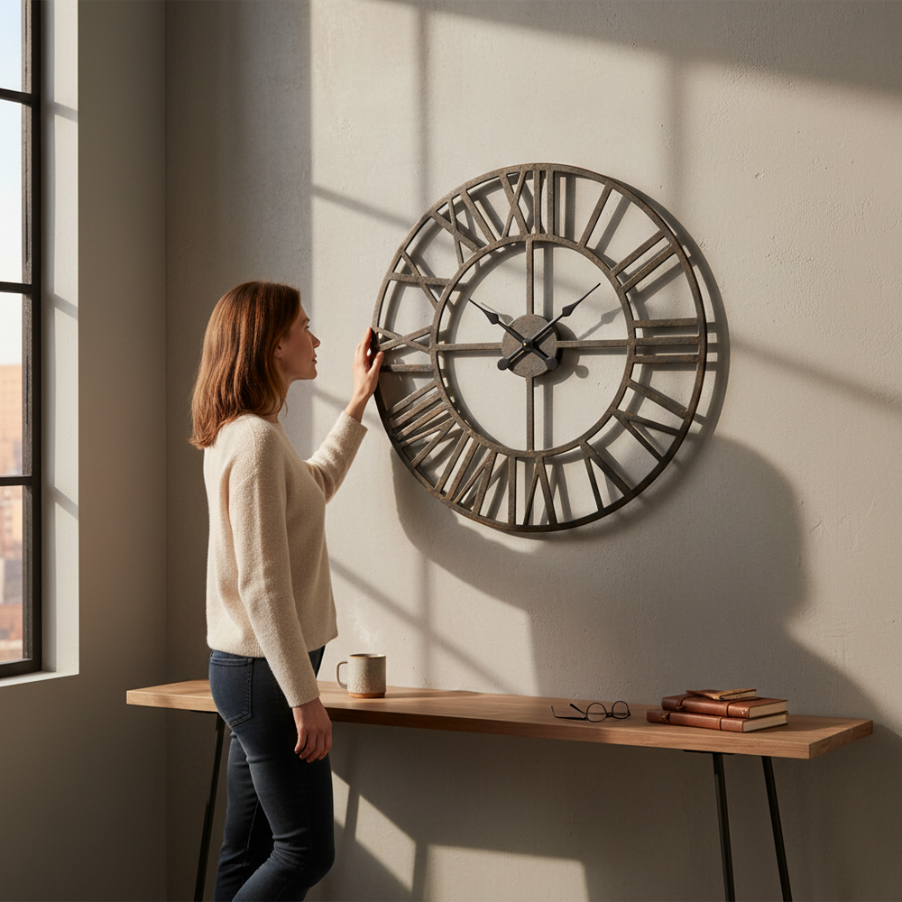 Timeless Iron Roman Wall Clock