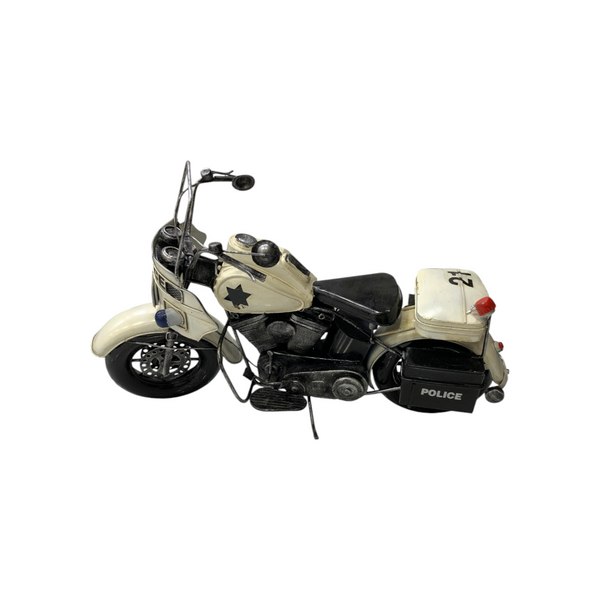Metallic Classic Police Motorcycle Model
