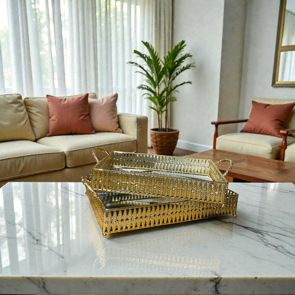 Lustrous Metallic Serving Tray