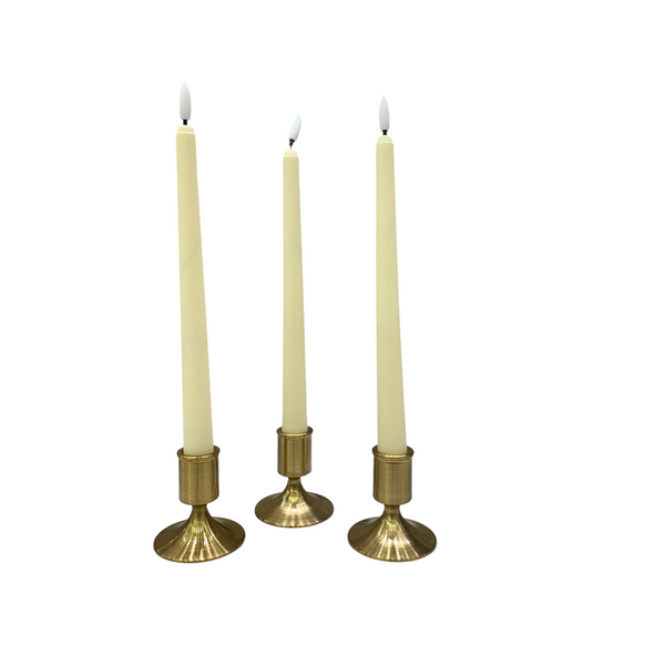 Contempo Brass Gold Candle Stands Set