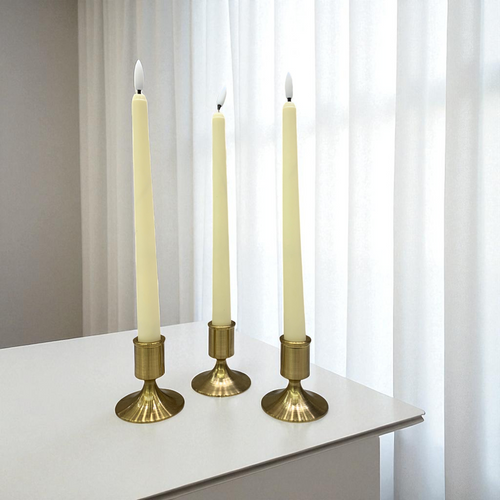 Contempo Brass Gold Candle Stands Set