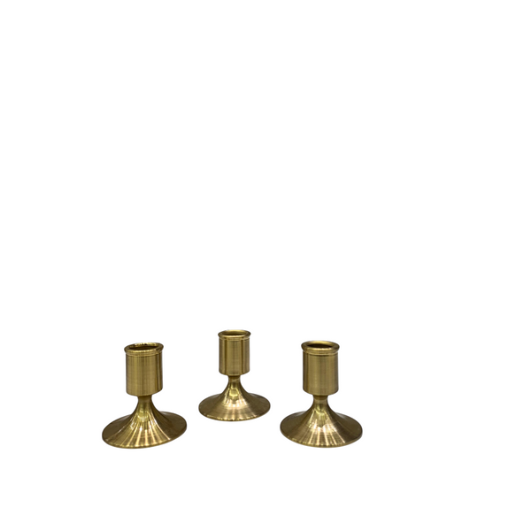Contempo Brass Gold Candle Stands Set
