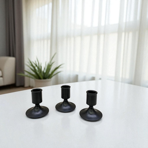 Metallic Noir Black Candle Stands