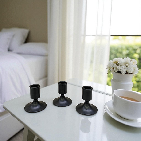 Metallic Noir Black Candle Stands