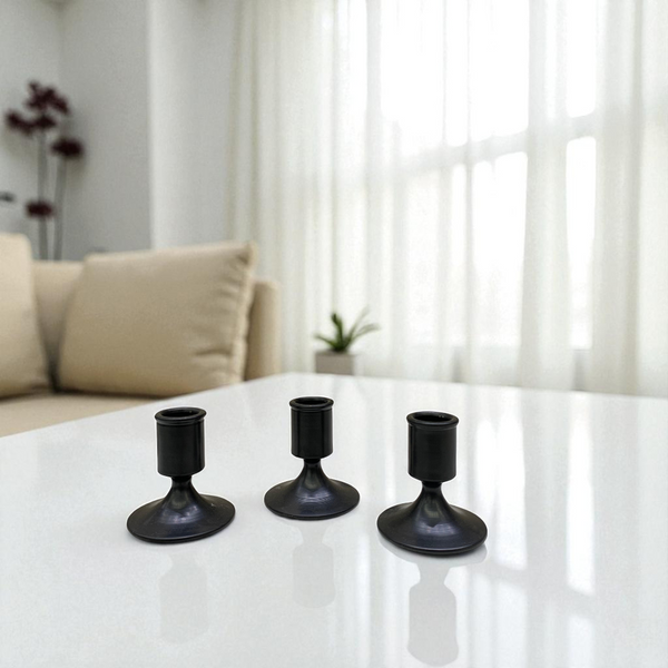 Metallic Noir Black Candle Stands