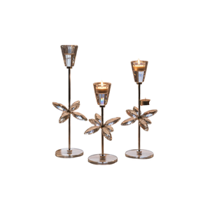 Radiant Lotus Crystal Candle Holder