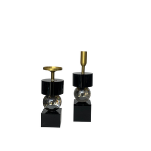 Midnight Crystal Candle Holder Set