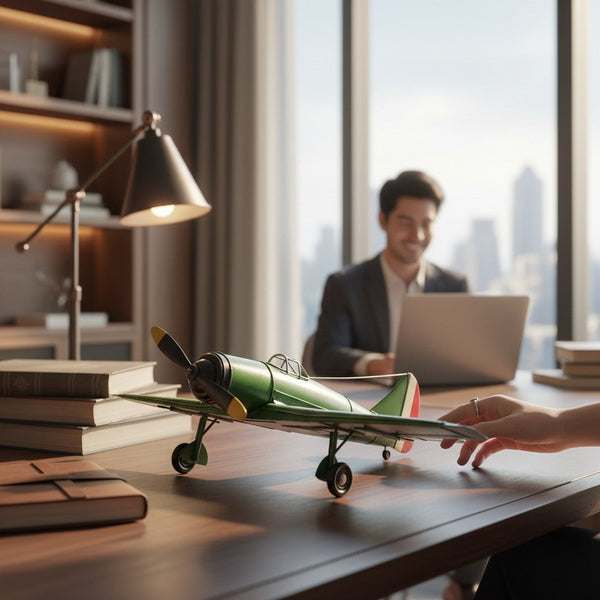 Vintage Metal Airplane Model Decor