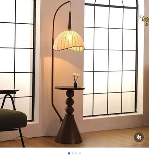 KUM Metallic Wooden Texture  Floor Lamp