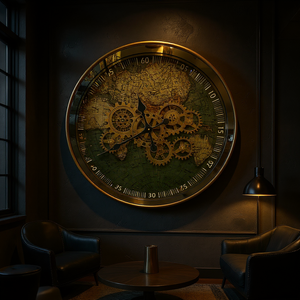 Luxury Golden Moving Gear Wall Clock