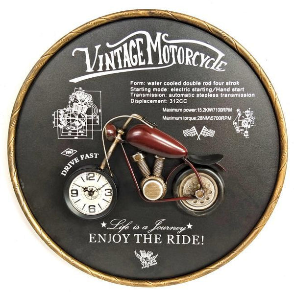 California Motorcycle Wall Frame Clock