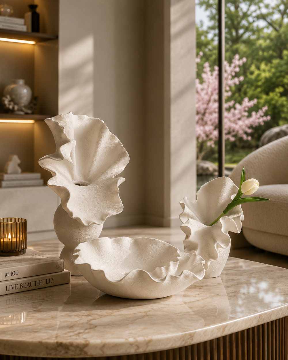 Organic Bloom Ceramic Vases