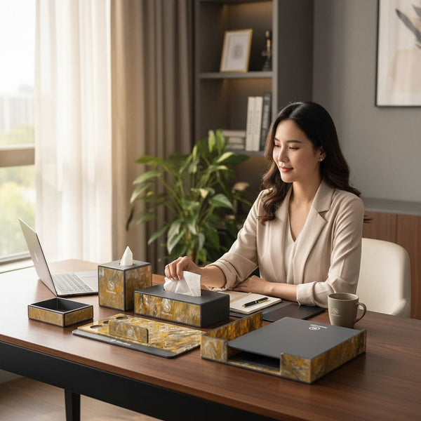 Luxury Marble Desk Organizer Set