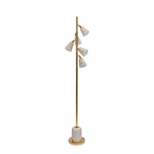 Luminous Frost – White Crystal 5-LED Floor Lamp