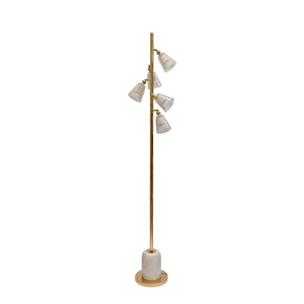 Luminous Frost – White Crystal 5-LED Floor Lamp