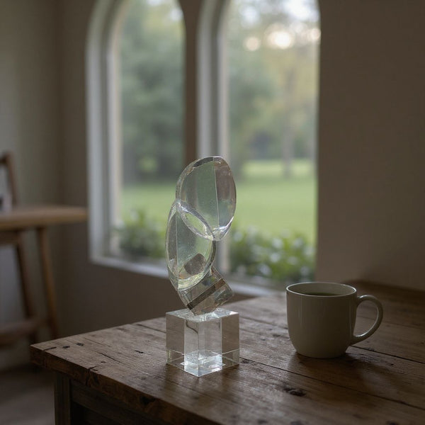 Faceted Crystal Decorative Sculpture