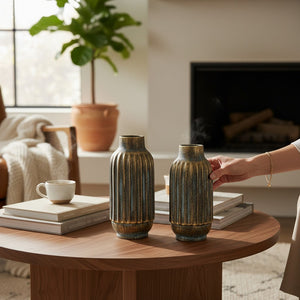 Rustic Bronze Table Vases (Pair)