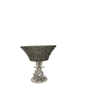 Obsidian Luxe Modern Heavy Glass Grey Bowl
